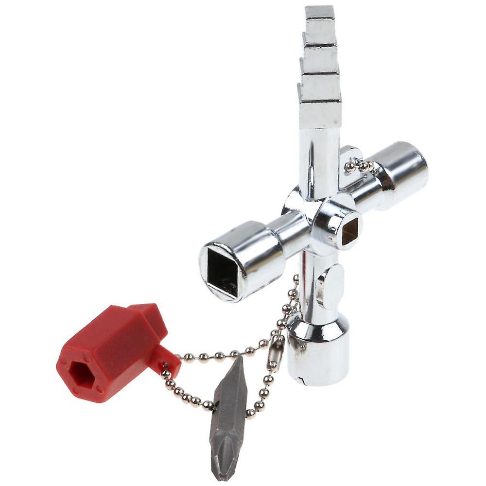 Universal Key With 5 Profiles, Triangular Key, Square Key, Switch Cabinet Key, Square, Triangular - Universal Key Silver1pcs