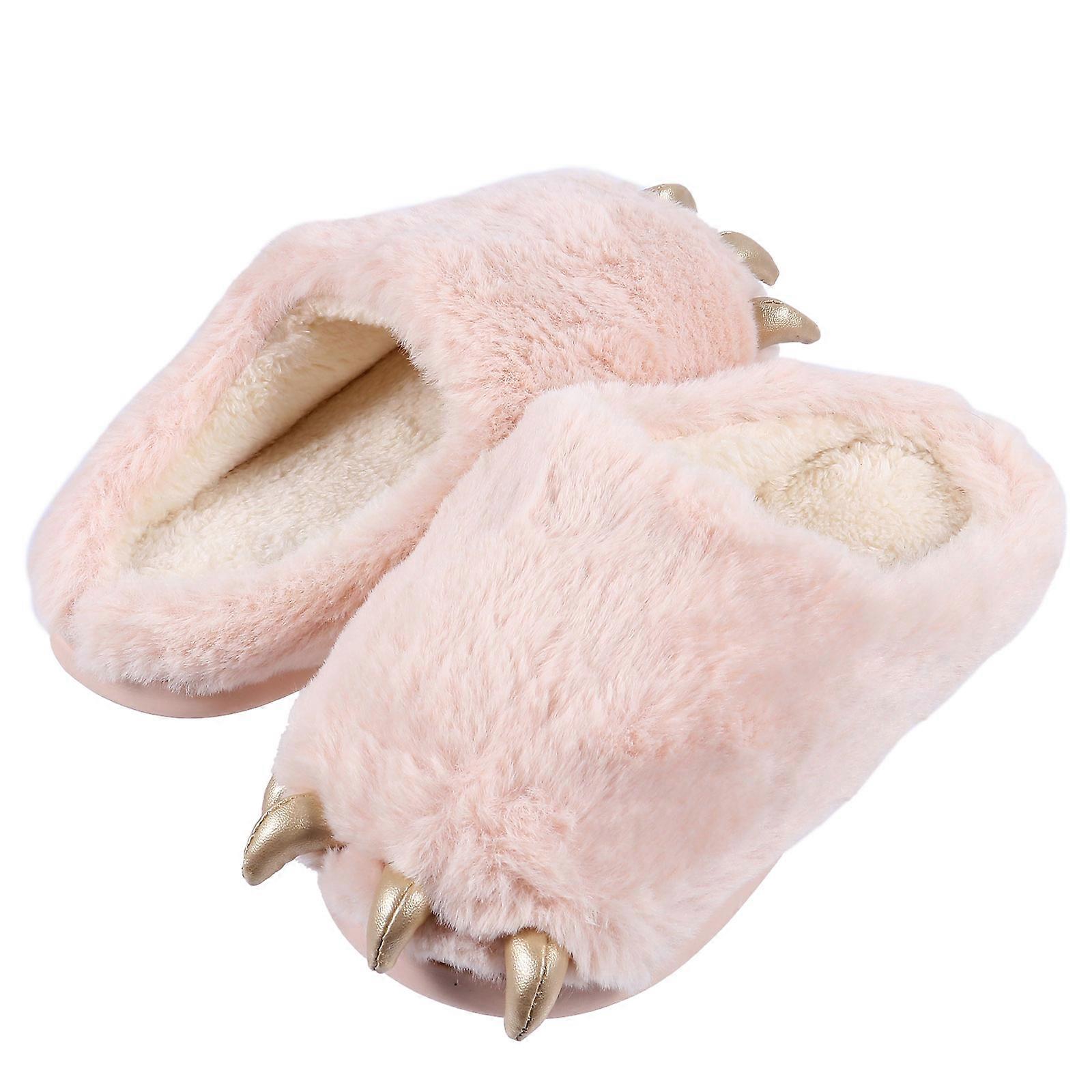 Cartoon Slippers 1 Pair Winter Warm Cotton Dinosaur Claw Shoes for Kids Ideal for Cold Weather Indoors and Outdoors with Anti-slip Feature