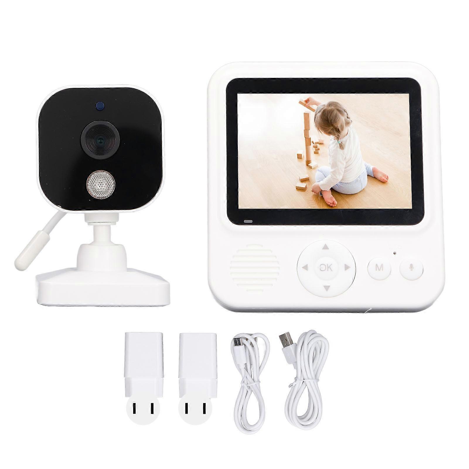 2.8 Inch Baby Monitor with Camera Sound Wireless Monitoring Crying Detection Night Vision 2 Way Talk Monitor 100‑240V US Plug