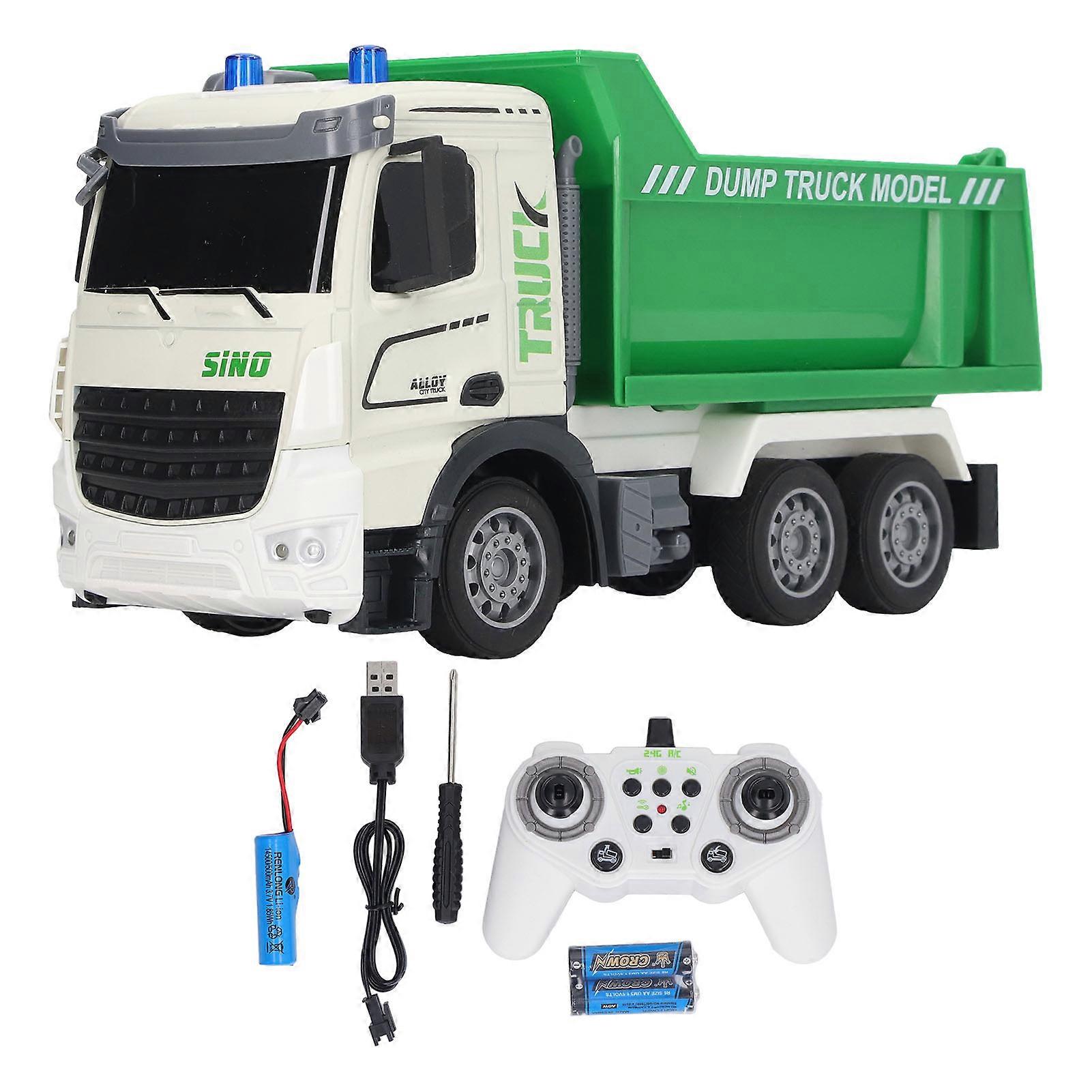 Garbage Truck Toy with Light Sound Rechargeable High Simulation Remote Control Sanitation Truck Model