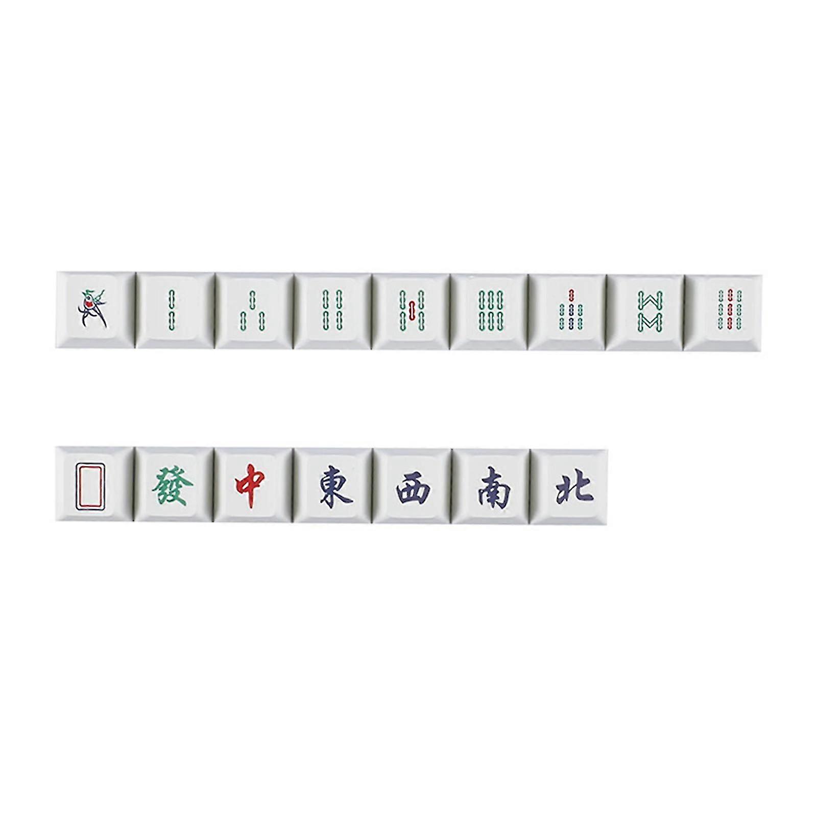 Mahjong Pattern PBT Keycap Set Långvarig högkvalitativ Keycap för tangentbord