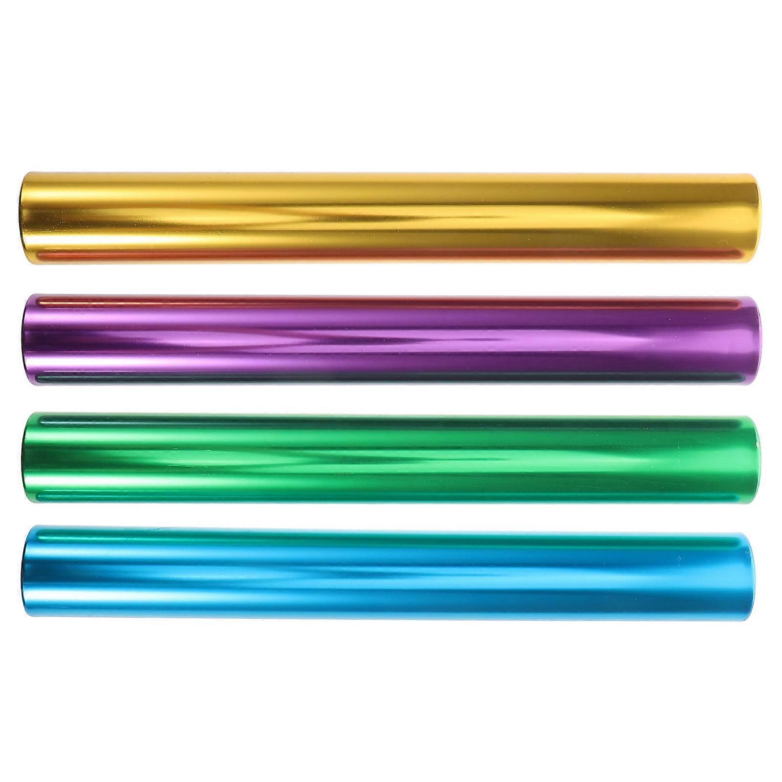 Durable Aluminum Alloy Relay Racing Sticks for Running Competitions 4 Pieces Assorted Color