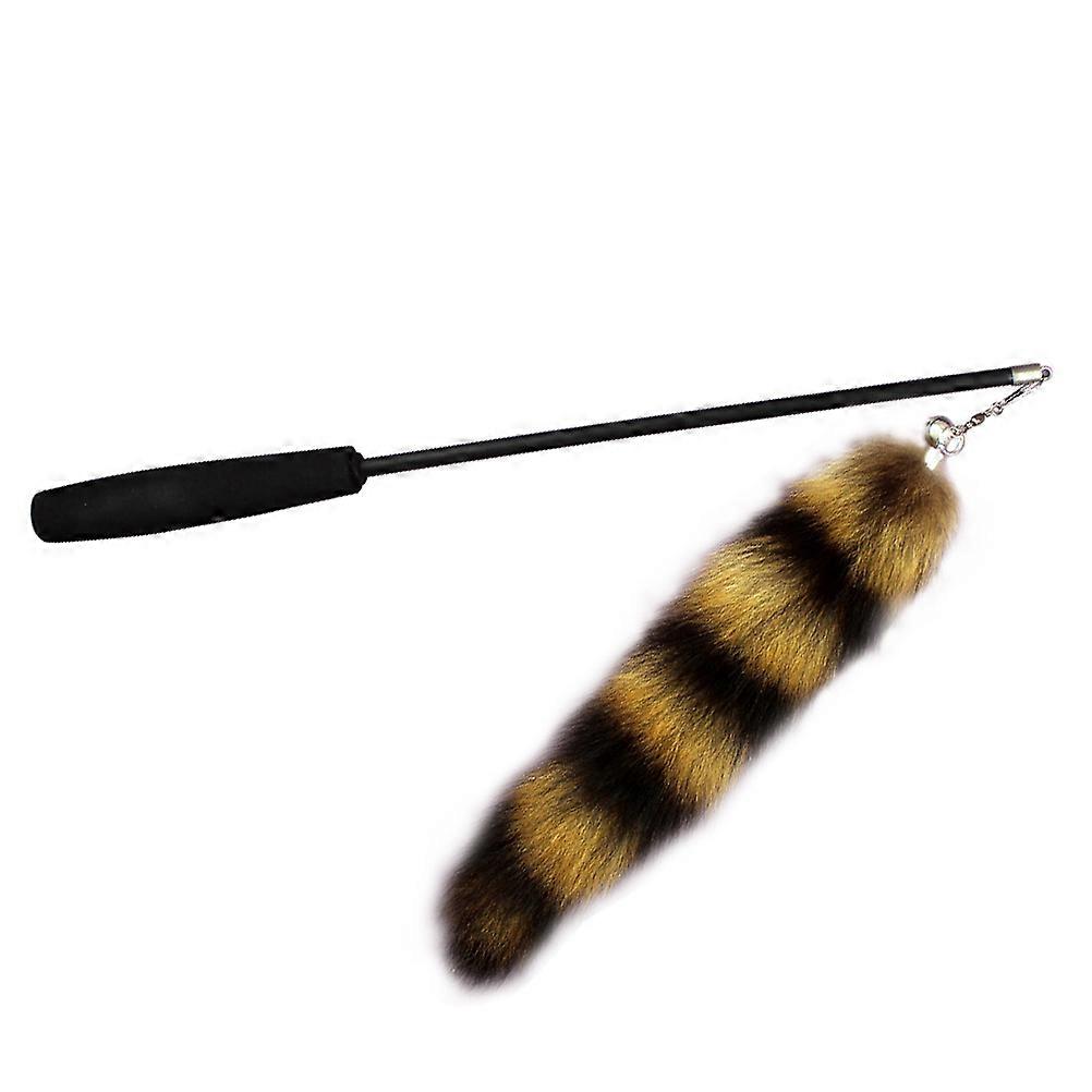 Interactive Cat Telescopic Wand Teaser for Pet Use 1piece Brown Material
