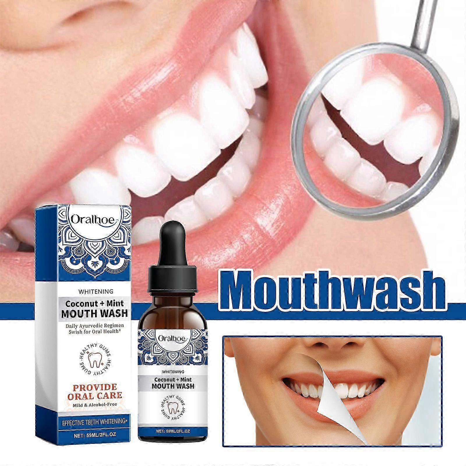 濃縮マウスウォッシュ、天然エッセンシャルオイル配合のフッ化物フリーミントマウスウォッシュ、新鮮な息を吸い込み、持ち運びが簡単