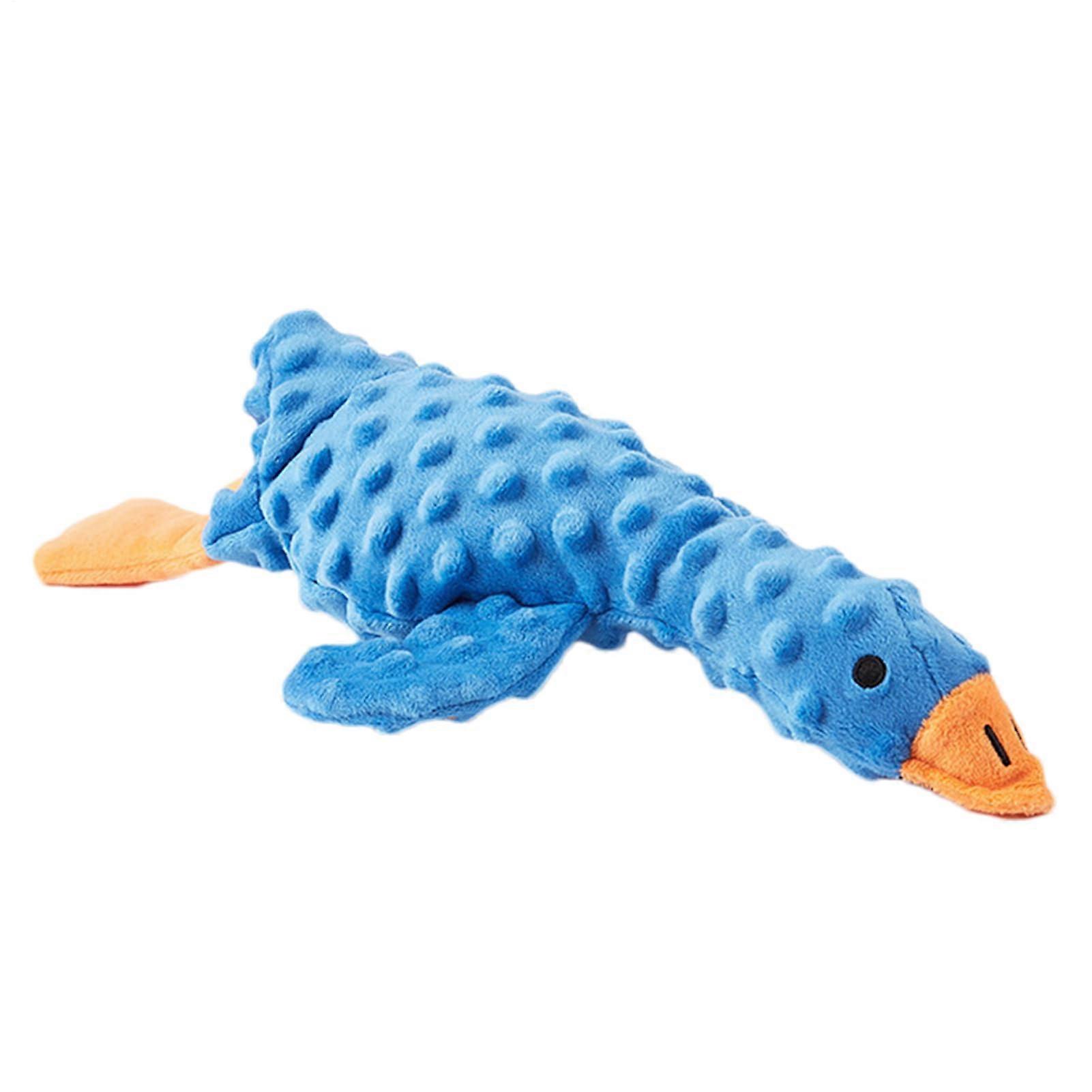 Plush Dog Toy with Squeaker | Interactive Plush Kognitive Toy with Crinkle Effect and Treat Dispenser for Dental Care Blue