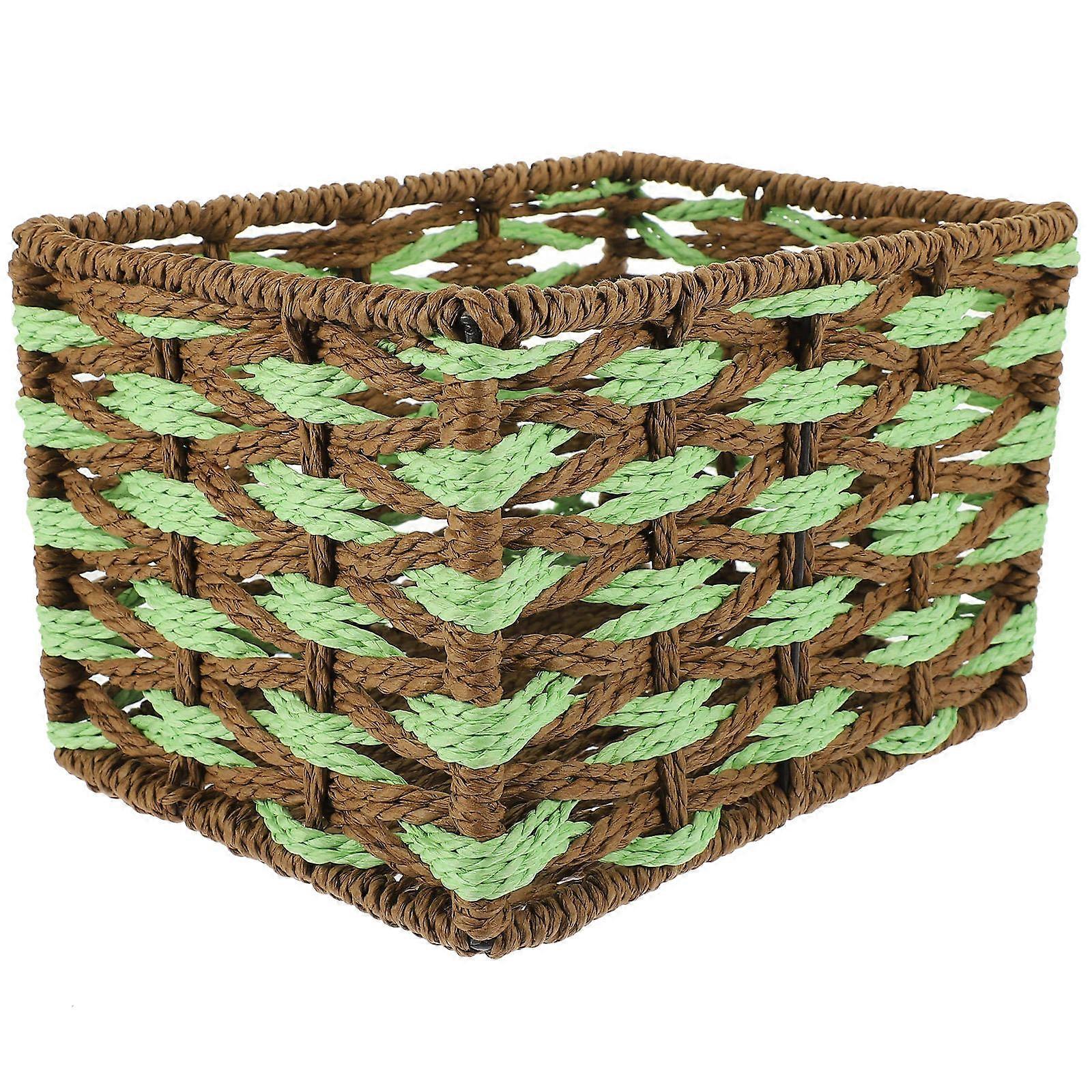 Rope Woven Storage Basket for Home Organization and Decor 12.5x8x9 inches