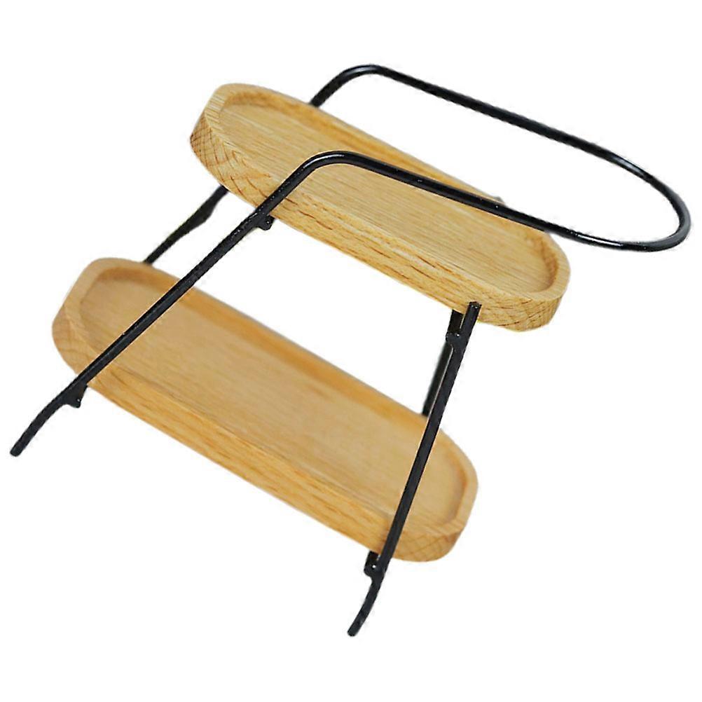 Miniature Dollhouse Display Shelf Storage Stand Home Decor Photography Props Multi Wood And Alloy For 1Set