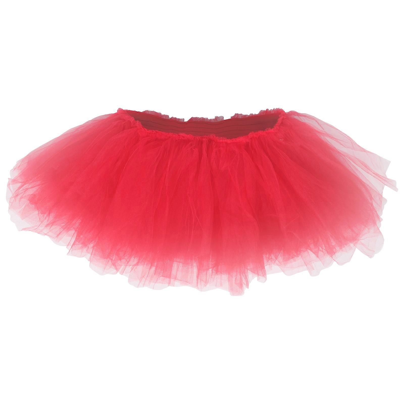 Red Gauzy Tutu Skirt for Performance Use with Elastic Fiber and Polyester 100% Safe and Durable