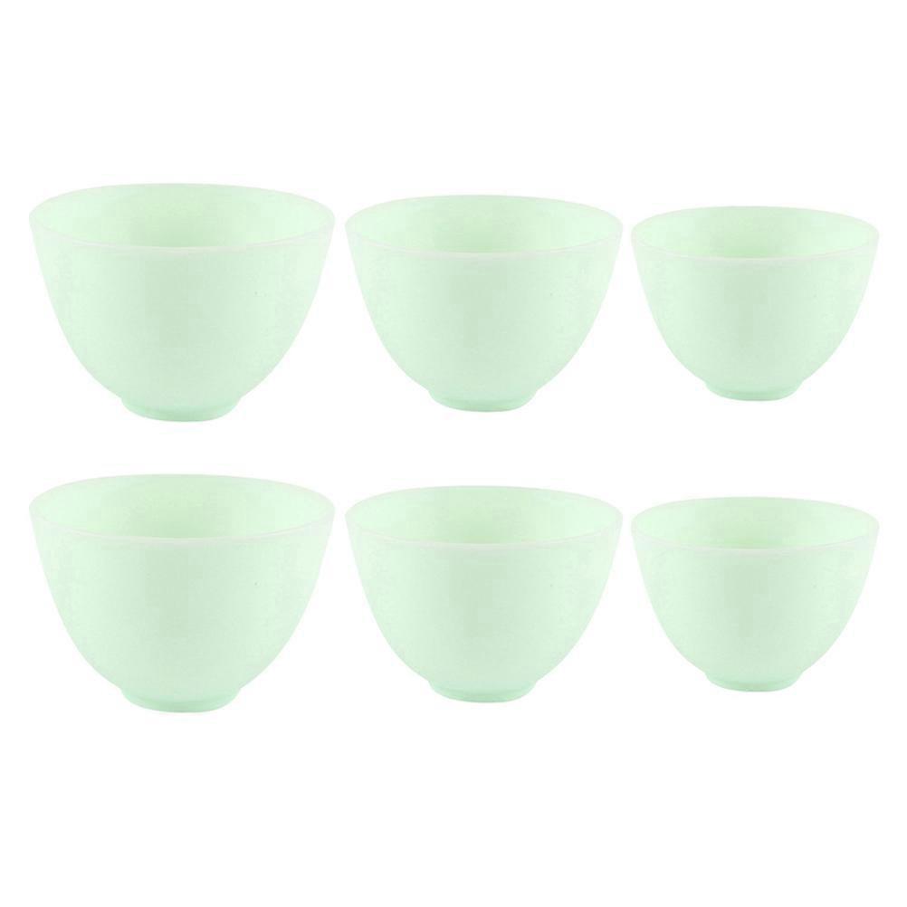 Silicone Makeup Set with 6pcs Bowls for Storage Light Green Measuring Cups with Applicator Brush