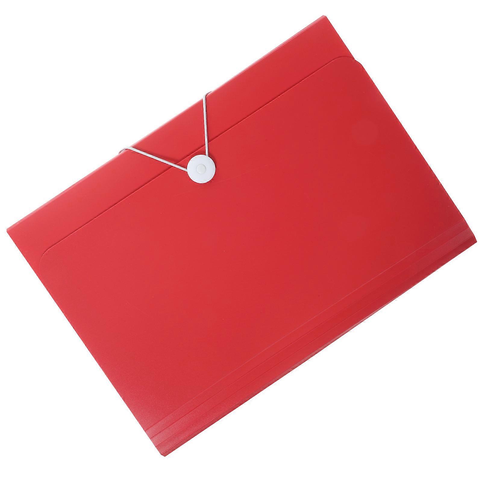 Rectangular Bill File Organizer In Red For Documents, Ideal For Home And Office Use, Multi-layer Protection And Storage Solution, 1Pcs