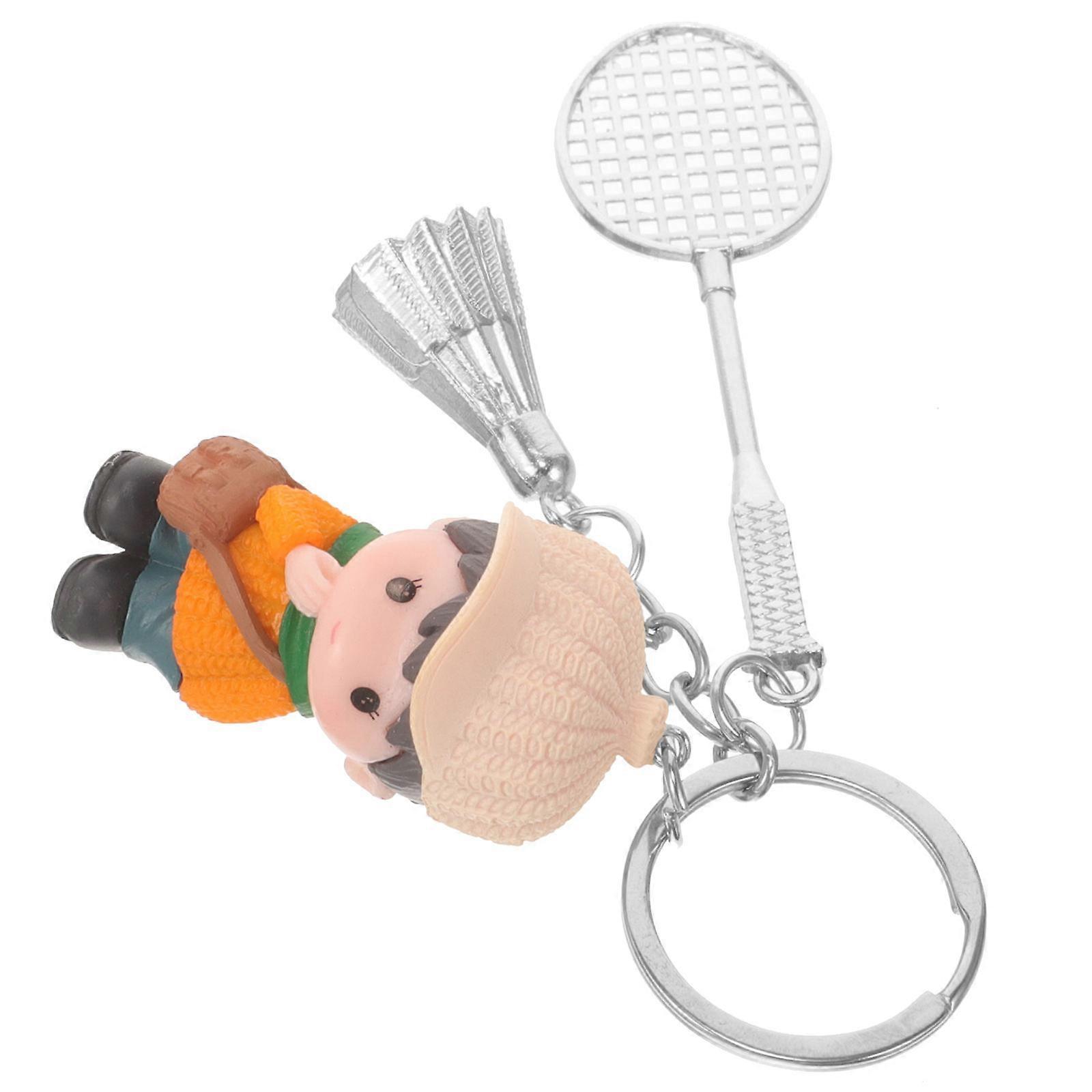Chic Badminton Keychain PVC Material Assorted Uses For Students 4.3X1.2X1In 1Pack