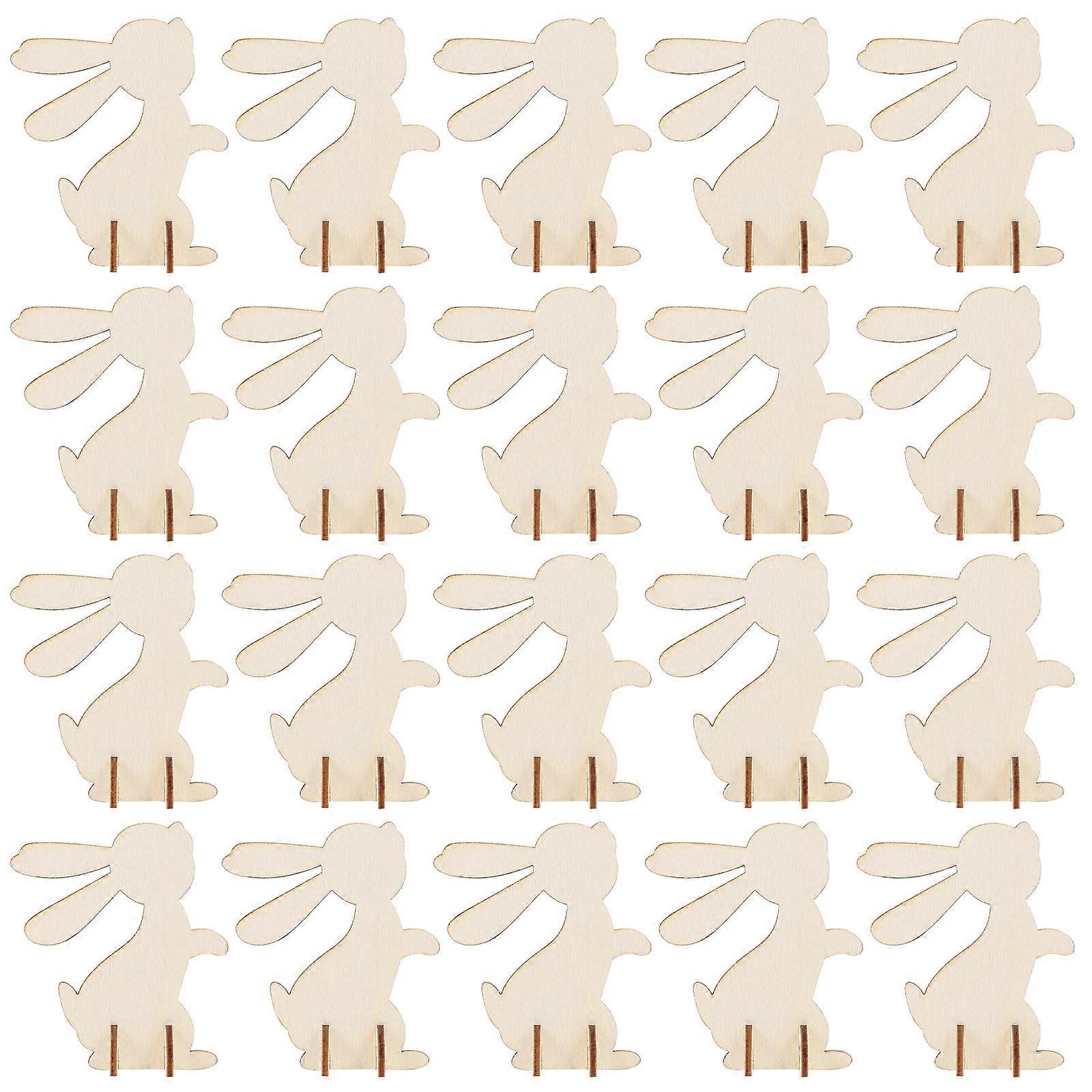 Easter Bunny DIY Accessories 3D Rabbit Shape For Kids Home Decoration Eight By Seven Centimeters Safe 20Pcs