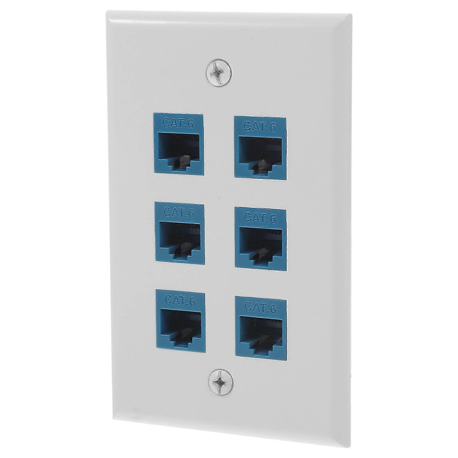White Ethernet with 6-Port Network Panel for Home Use Made of Durable Plastic