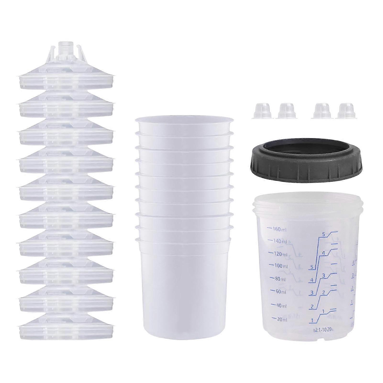 Paint Mixing Cups with Lids Paint Splash Cup Inserts, 10 Pieces 160ml, 600ml