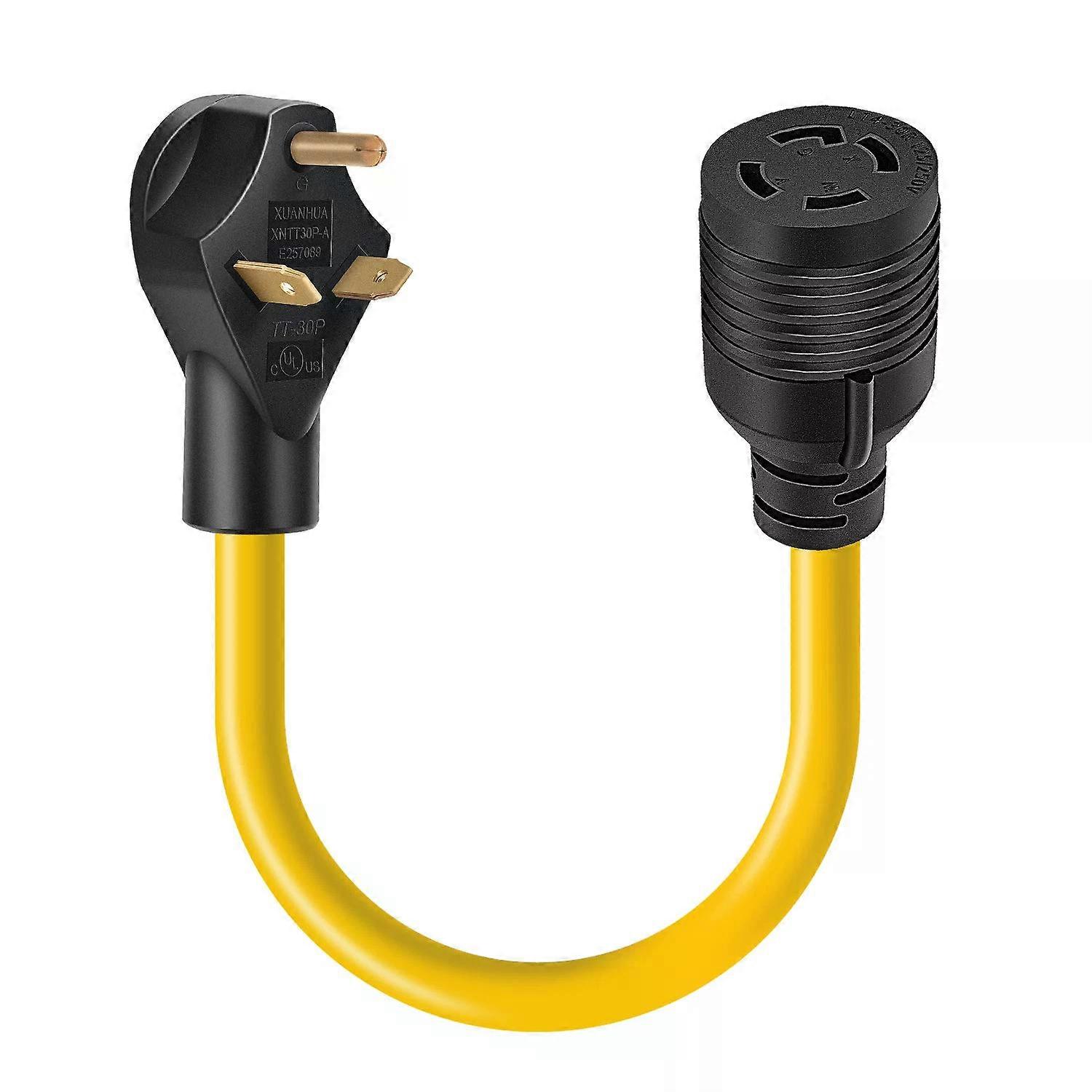 Generator Transfer Switch Adapter Cord, TT-30P Male to L14-30R Female, 30 Amp 3 Prong