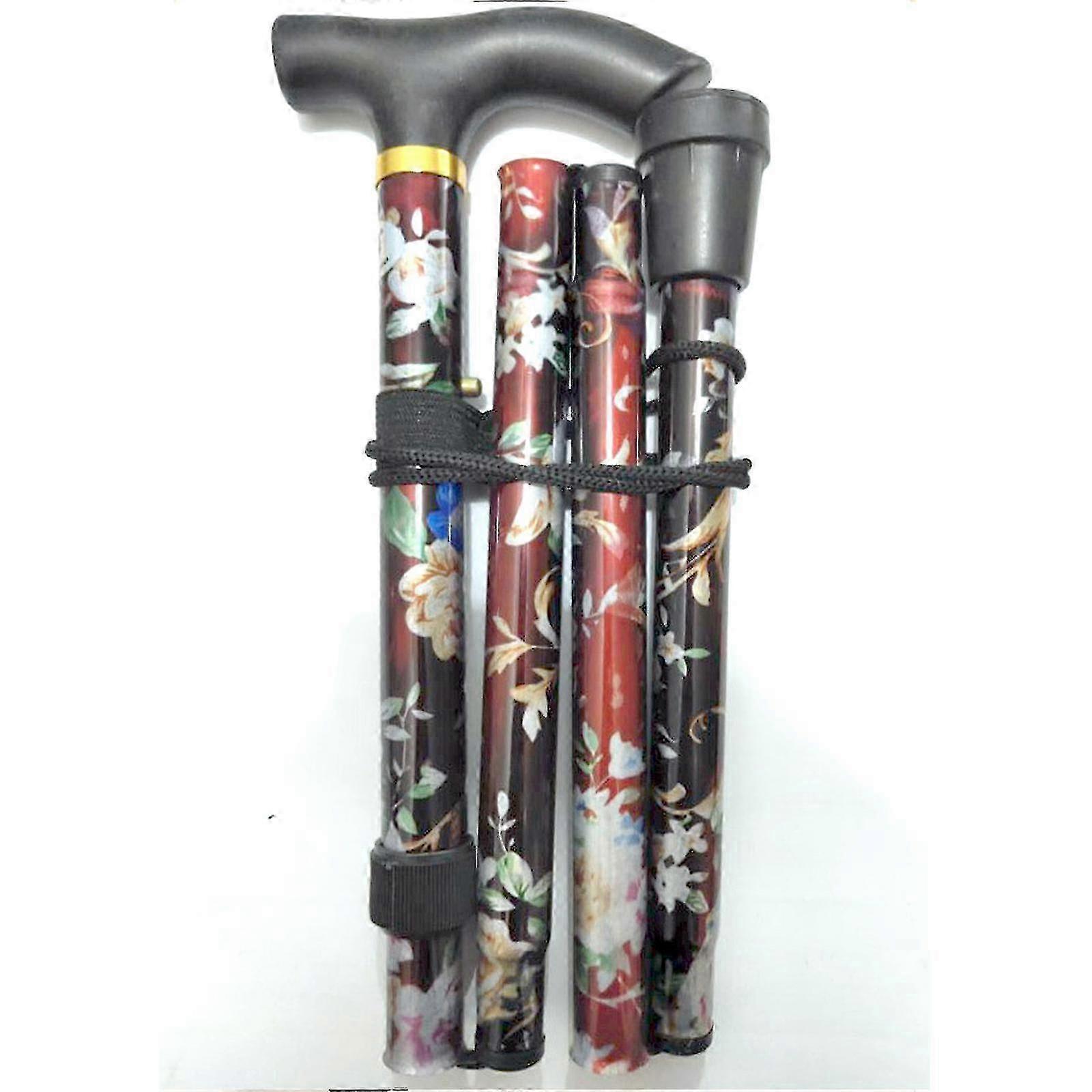 Foldable Walking Stick with Comfortable Handle Adjustable Height Mobility Aid for Men Women