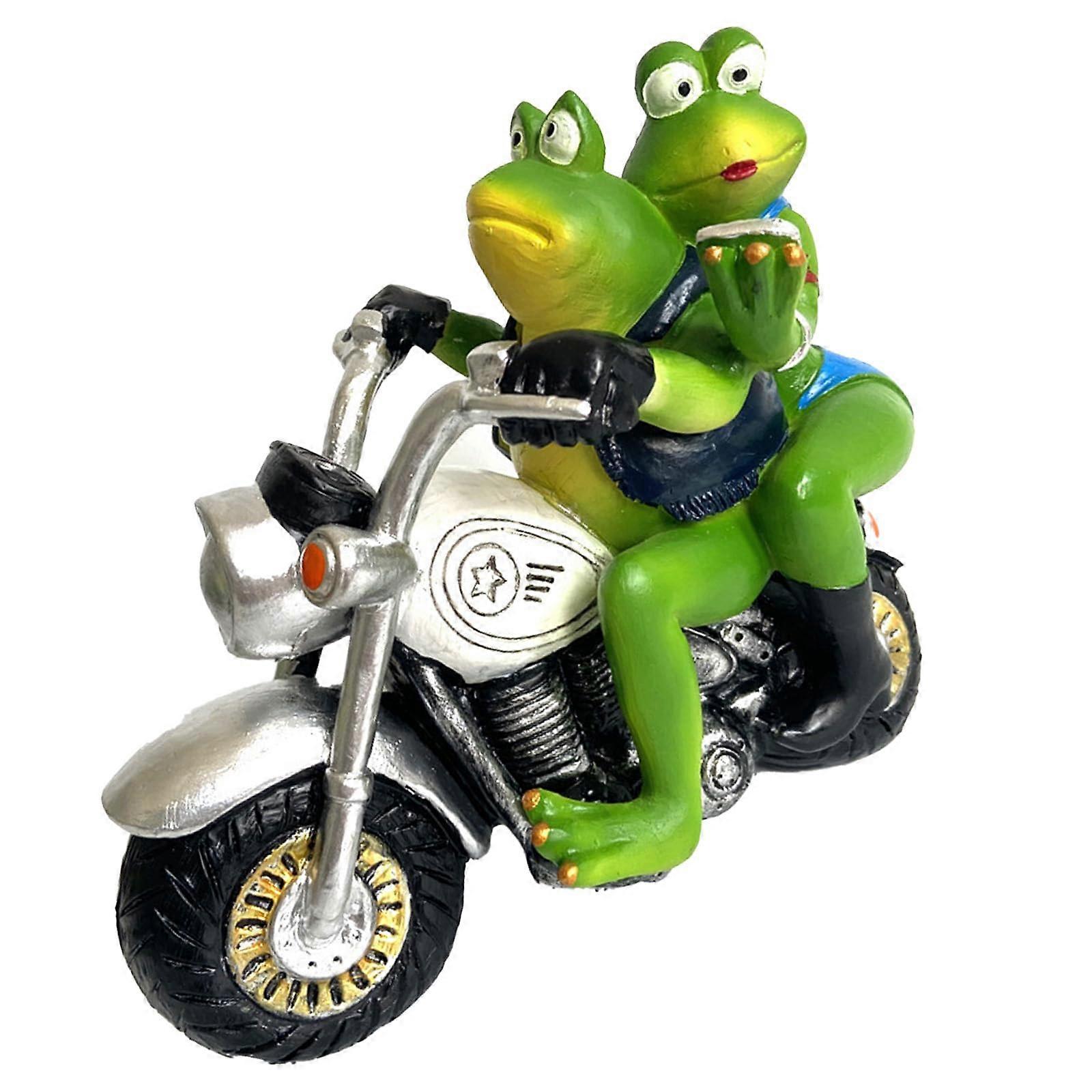 Frogs Ridings Motorcycle Sculptures Mixed Models Varied Sizes Wall Decor