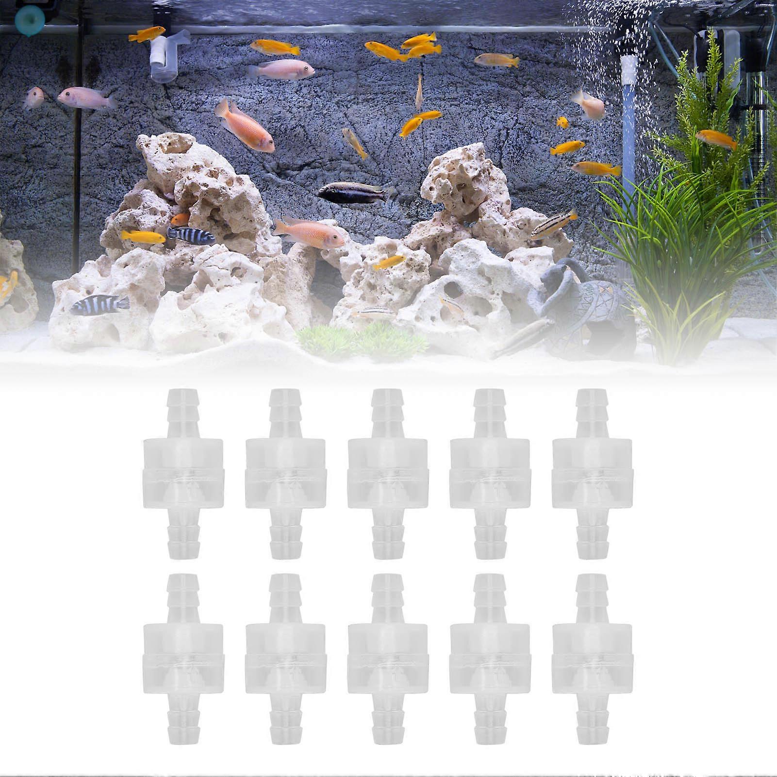 10 Pcs 1 Way Check Valve Translucent Water Stop Hose Check Valve with Spring for Chemical Industry 8mm/0.3in 