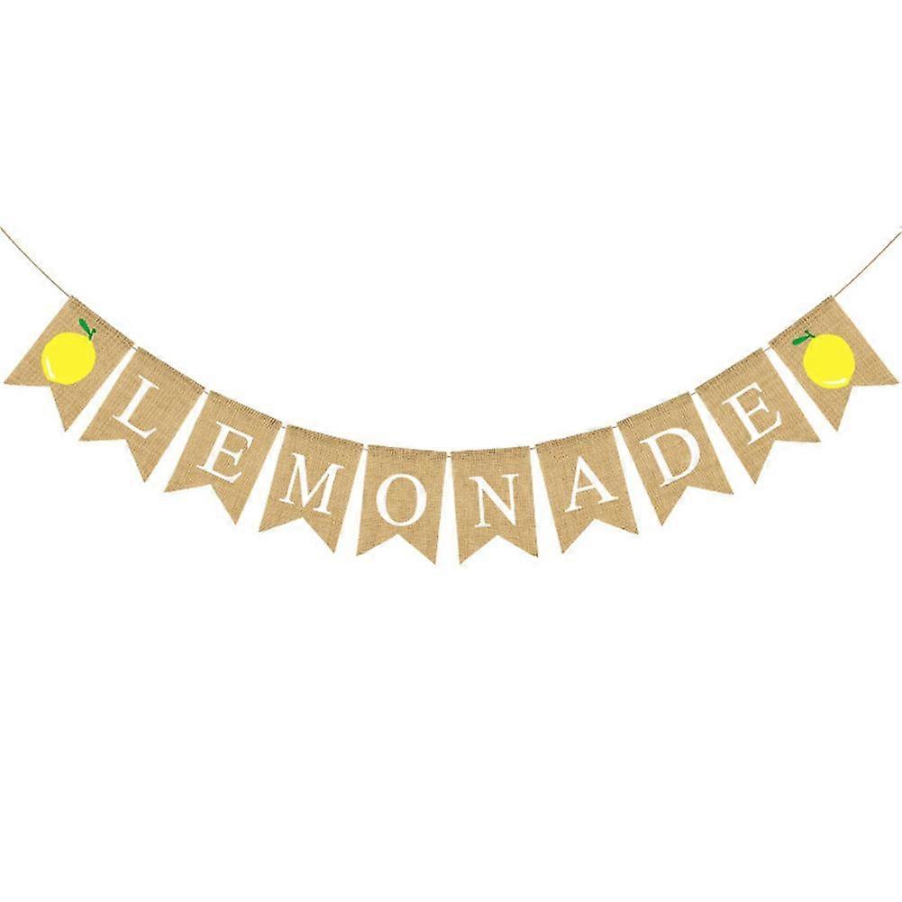 Hawaiian Party Decorations Colorful LEMONADE Lemon Linen Tailcoat Flag