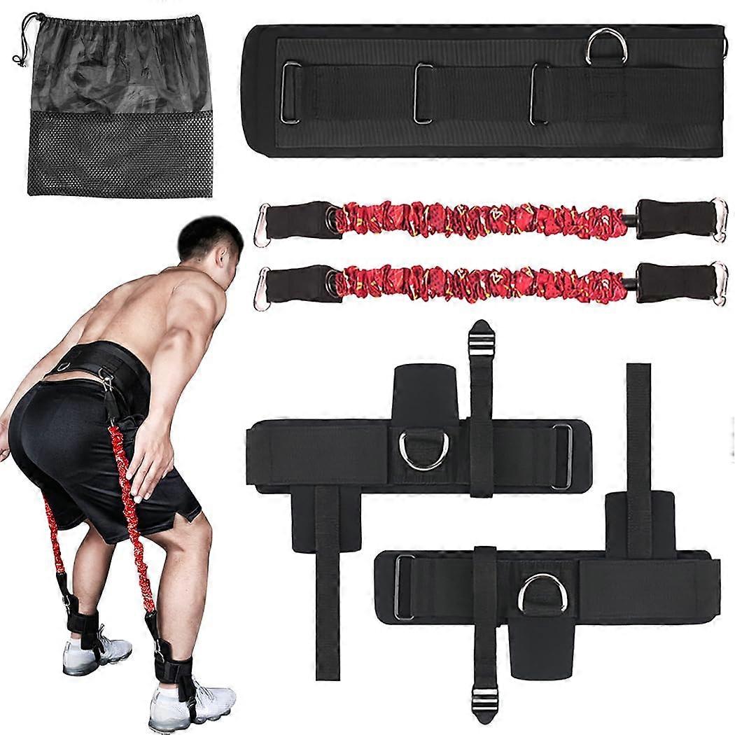 Strength Trainer With Adjustable Ankle Strap And Resistance Bands For Jump Training Mesh Storage Bag Boosts Jump Power