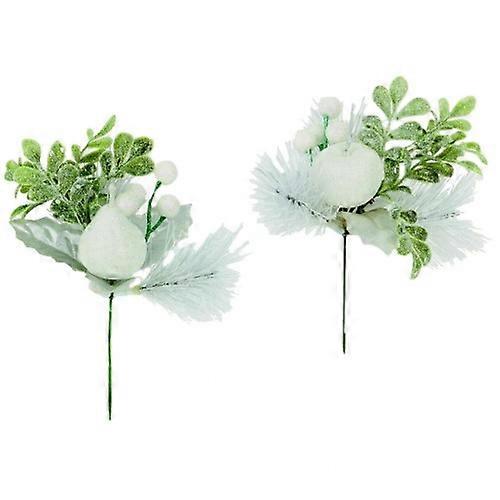 Premier White Apple & Pear Pick Christmas Decoration (Pack Of 2)
