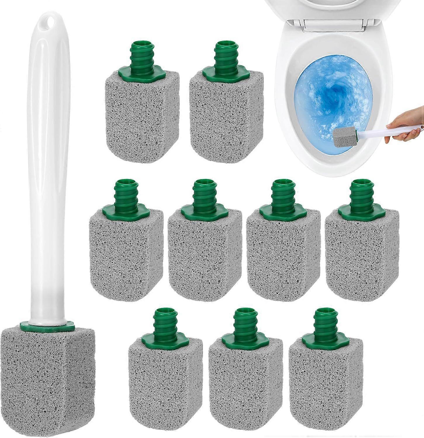 10Pc Pumice Stone for Toilet, Toilet Pumice Cleaning Stone with Handle, Replaceable Toilet Pumice Stone for Cleaning