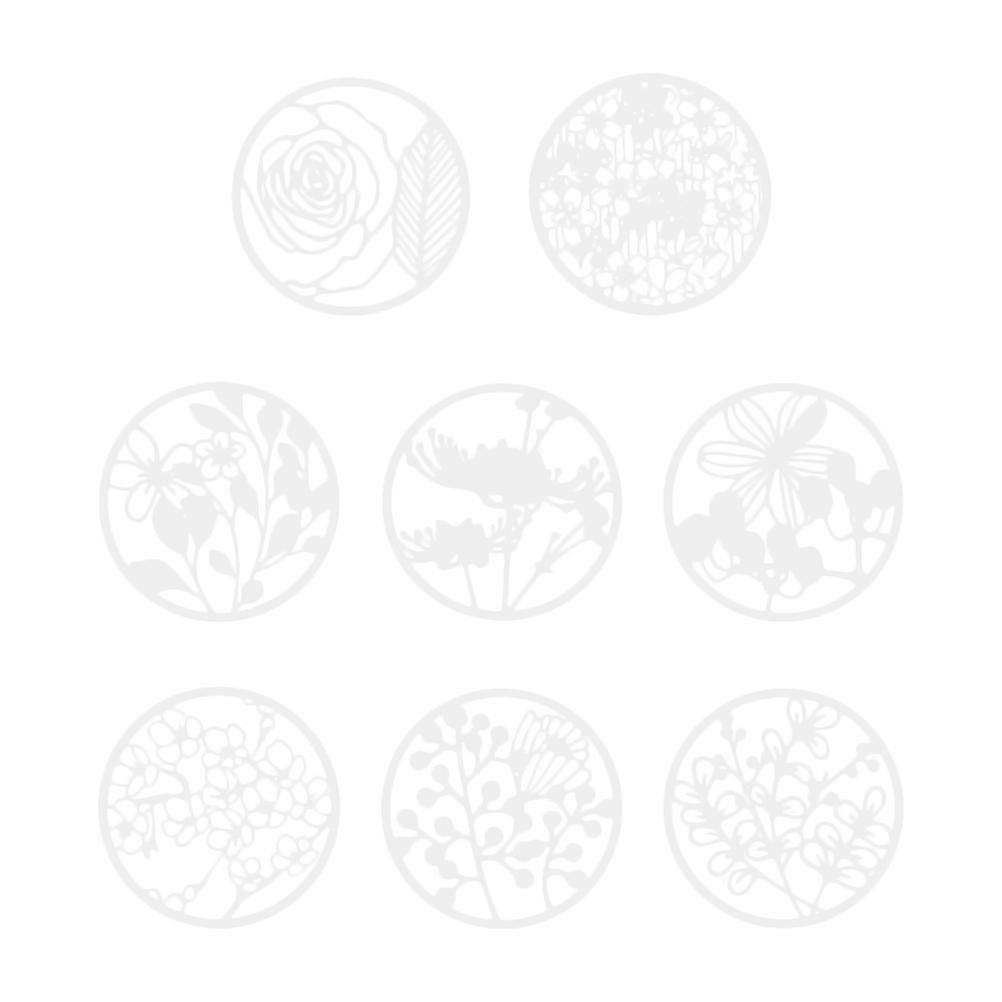Floral Painting Templates Square Diy Craft Projects Pet White for Decorative Art 8Pcs