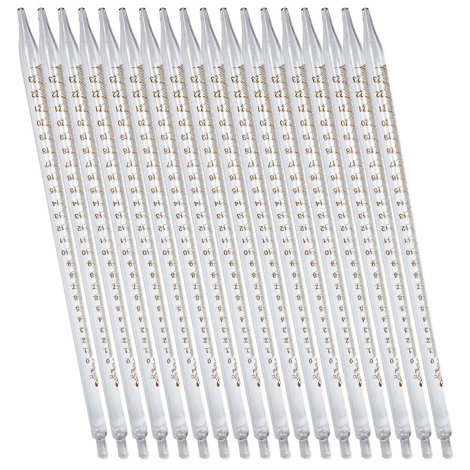Calibrated Glass Dropper Laboratory Supplies Transparent Glass Accurate Measurement Function 20Pcs