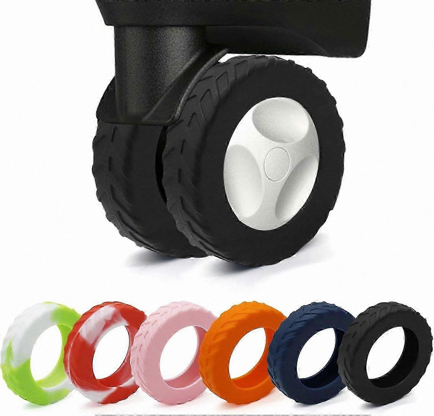 Black Wheel Protectors for Luggage Compartments, 8-Pack, Dustproof, Scratchproof, Noise-Reducing Solution
