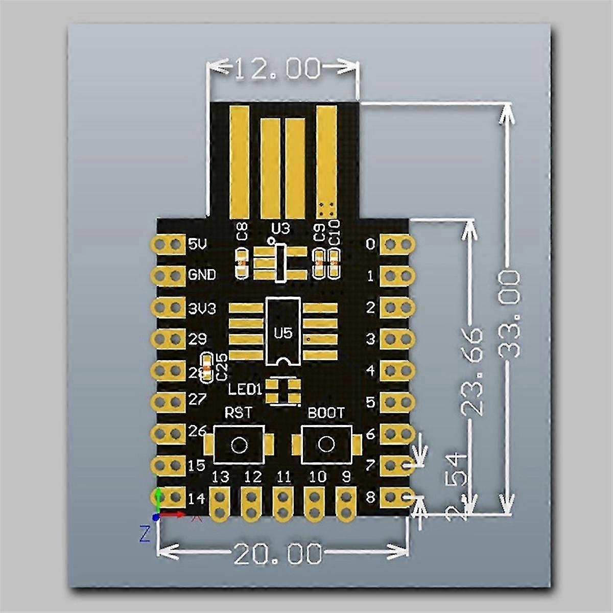 For Flash Microcontroller Development Board RP2040 USB Type-A Version 4MB Development Board Module