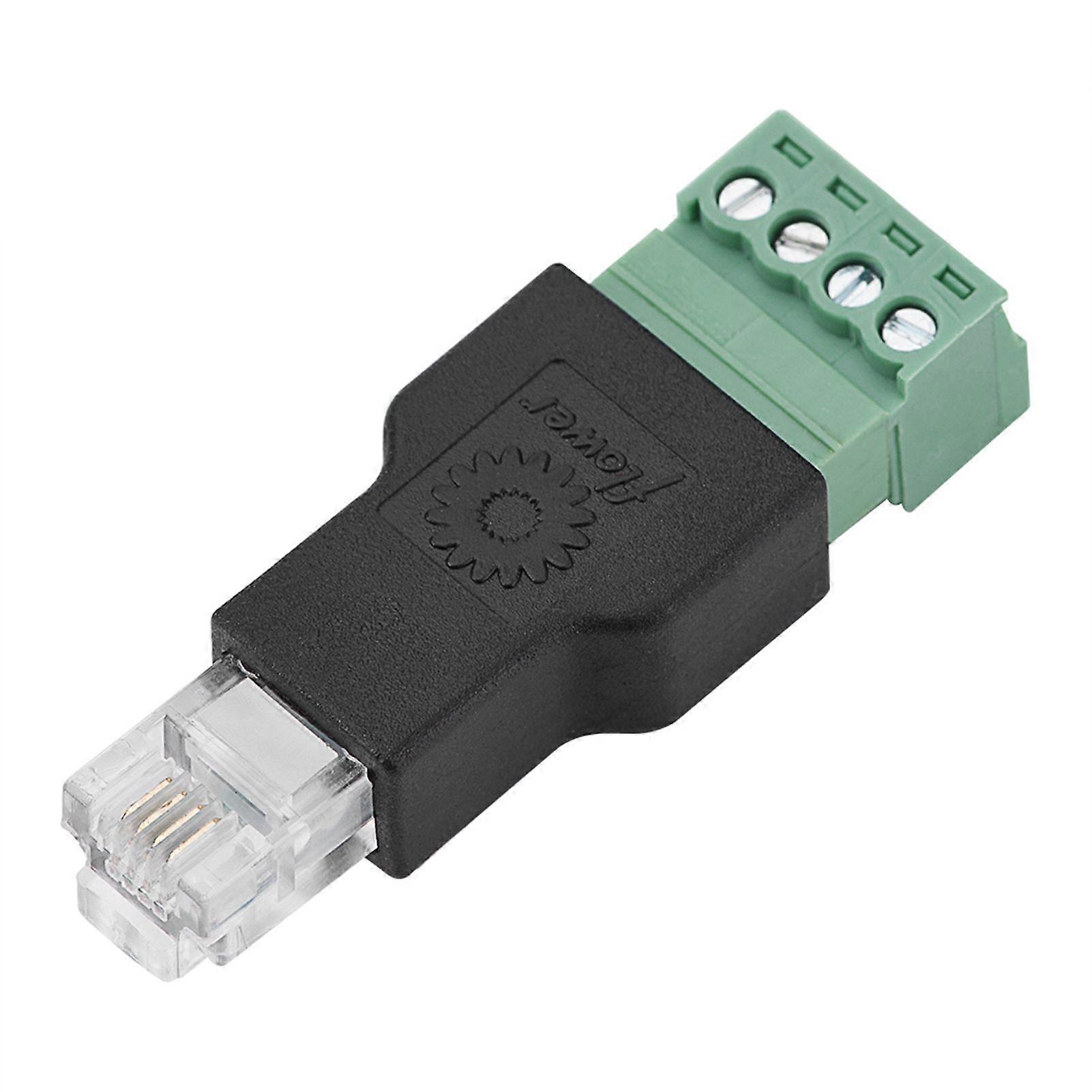 Ethernet Connector RJ11 6P4C Male to 4 Pin Screw Terminal Connector