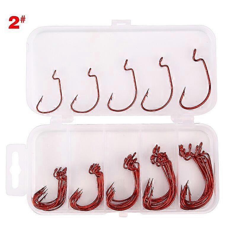 51-piece set of wide-bellied offset worm-shaped fishing hooks for stable improvement of hooking rate
