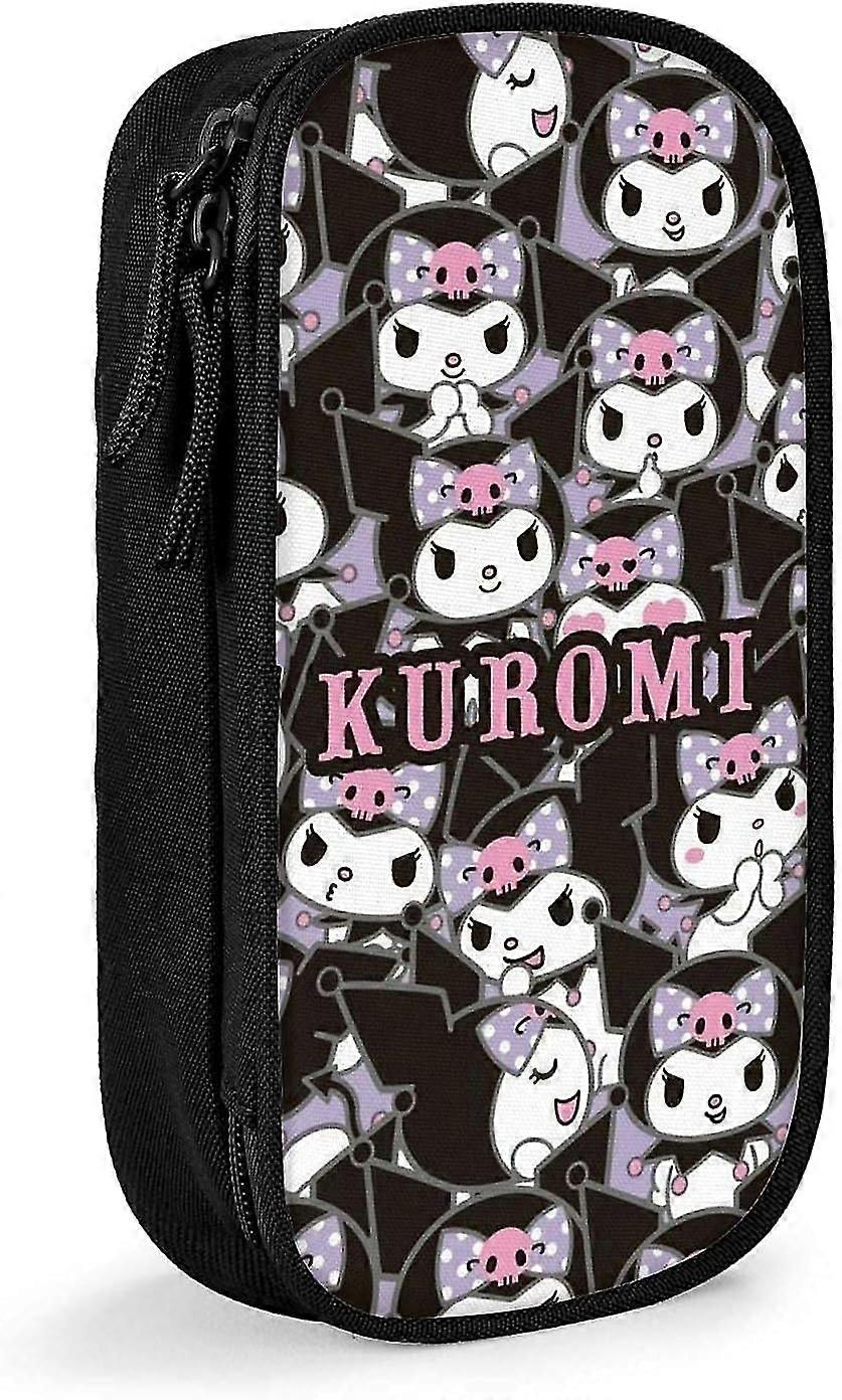 Kuromi مقلمة حالة أكسفورد ذات السعة الكبيرة صندوق تخزين صندوق تخزين لمكتب المدرسة فتى بنات أسود SAOE021703