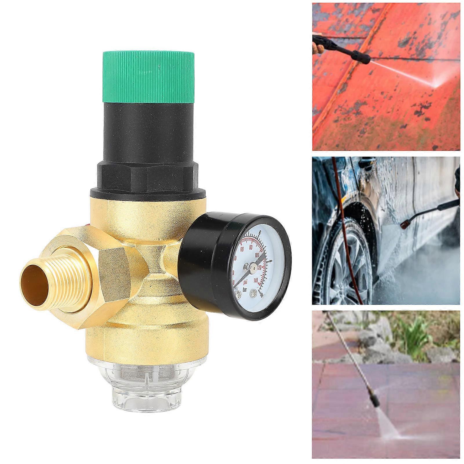 Regolatore di Pressione Acqua in Ottone G3/4 con Manometro 154x144mm