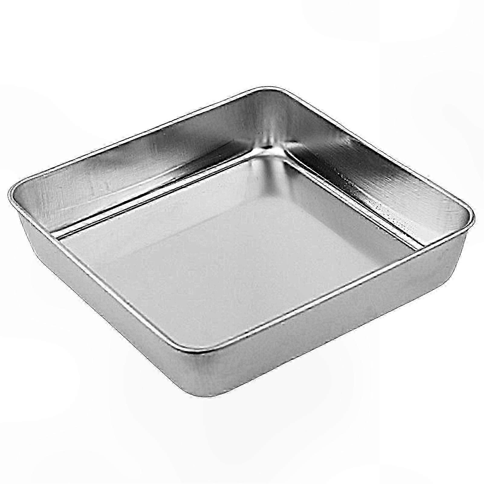 Durable Square Cake Pan with Smooth Edges for Home Baking Unbreakable Anti-Deformed Stainless Steel Baking Tray