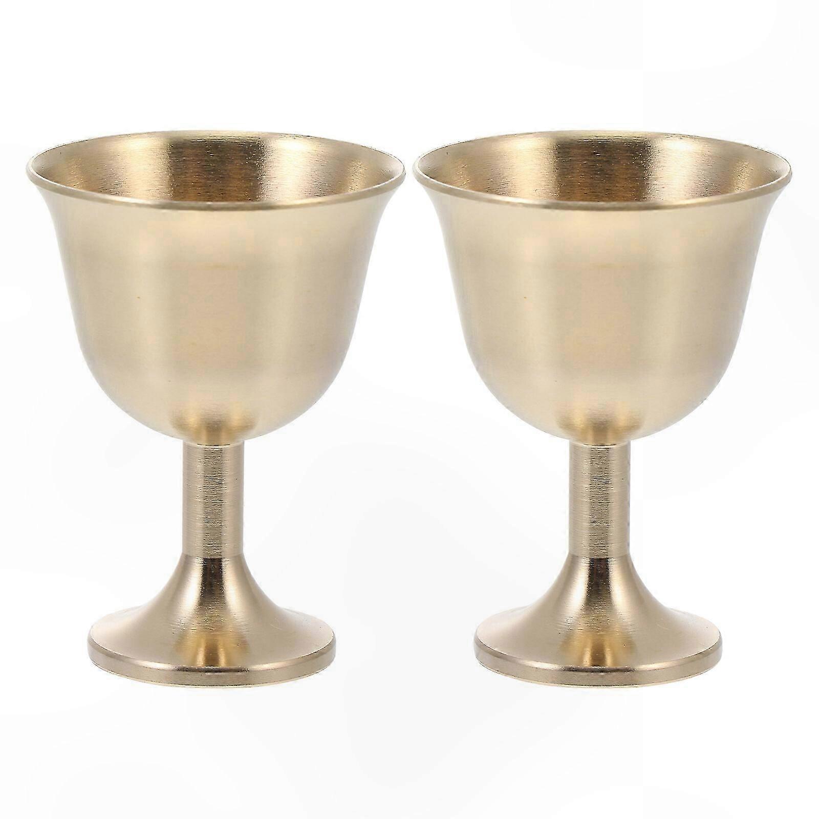Set of 2 Copper-Plated Wine Goblets for Bar and Home Use