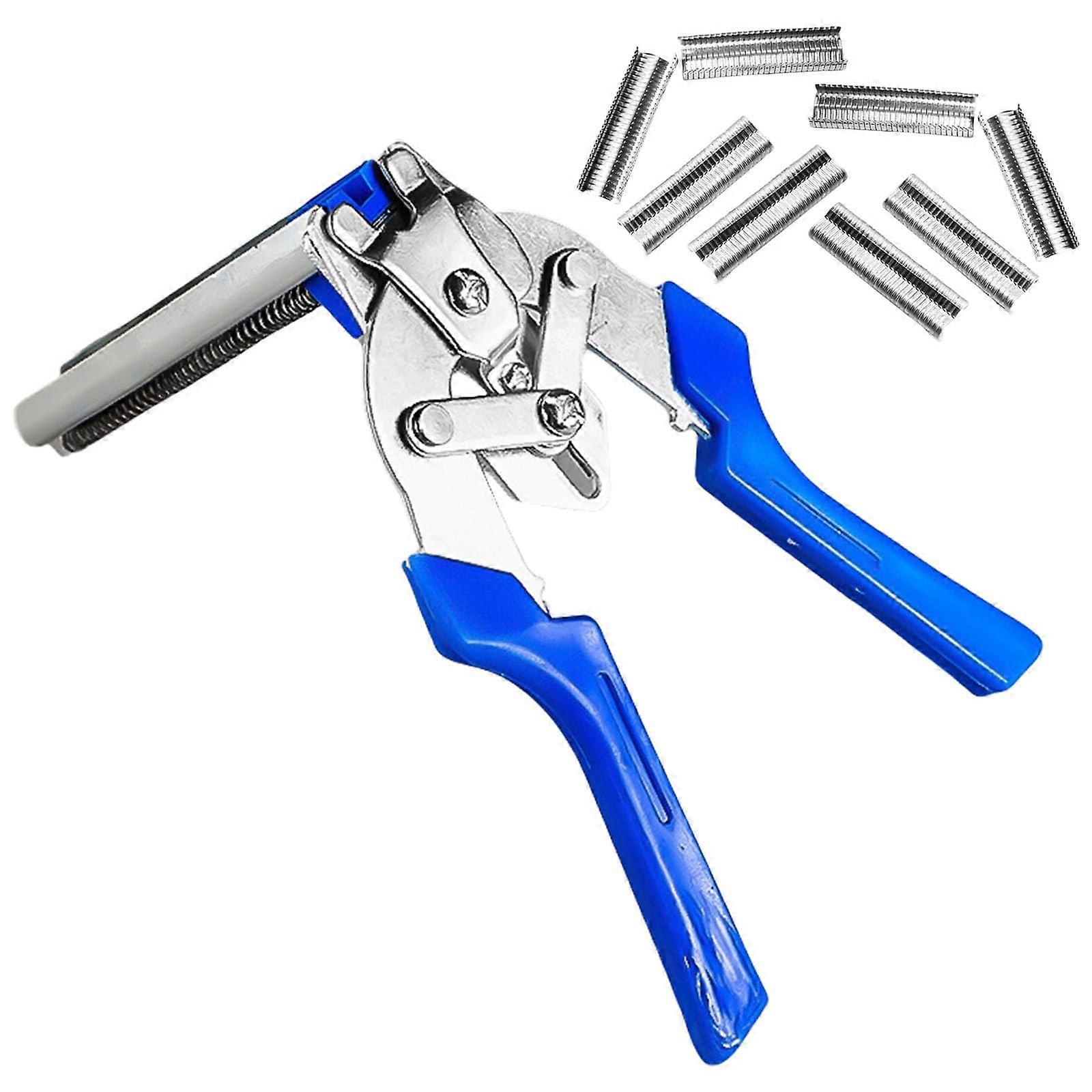 Wire Mesh Fastener Tool with 600 Reinforced M Clips for Rabbit Hutch and Chicken Coop Installation, Durable Grip Design