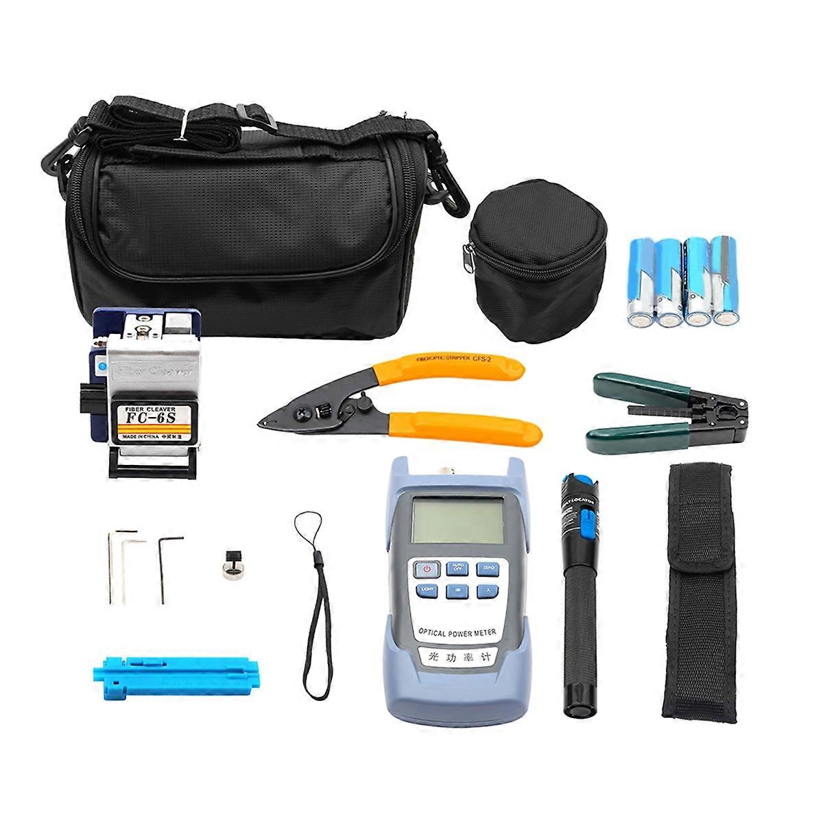 FTTH-Glasfaser-Toolkit mit Fiber Fibra Optica Power Meter 10mW Visual Fault Locator FC-6S FTTH-Tool