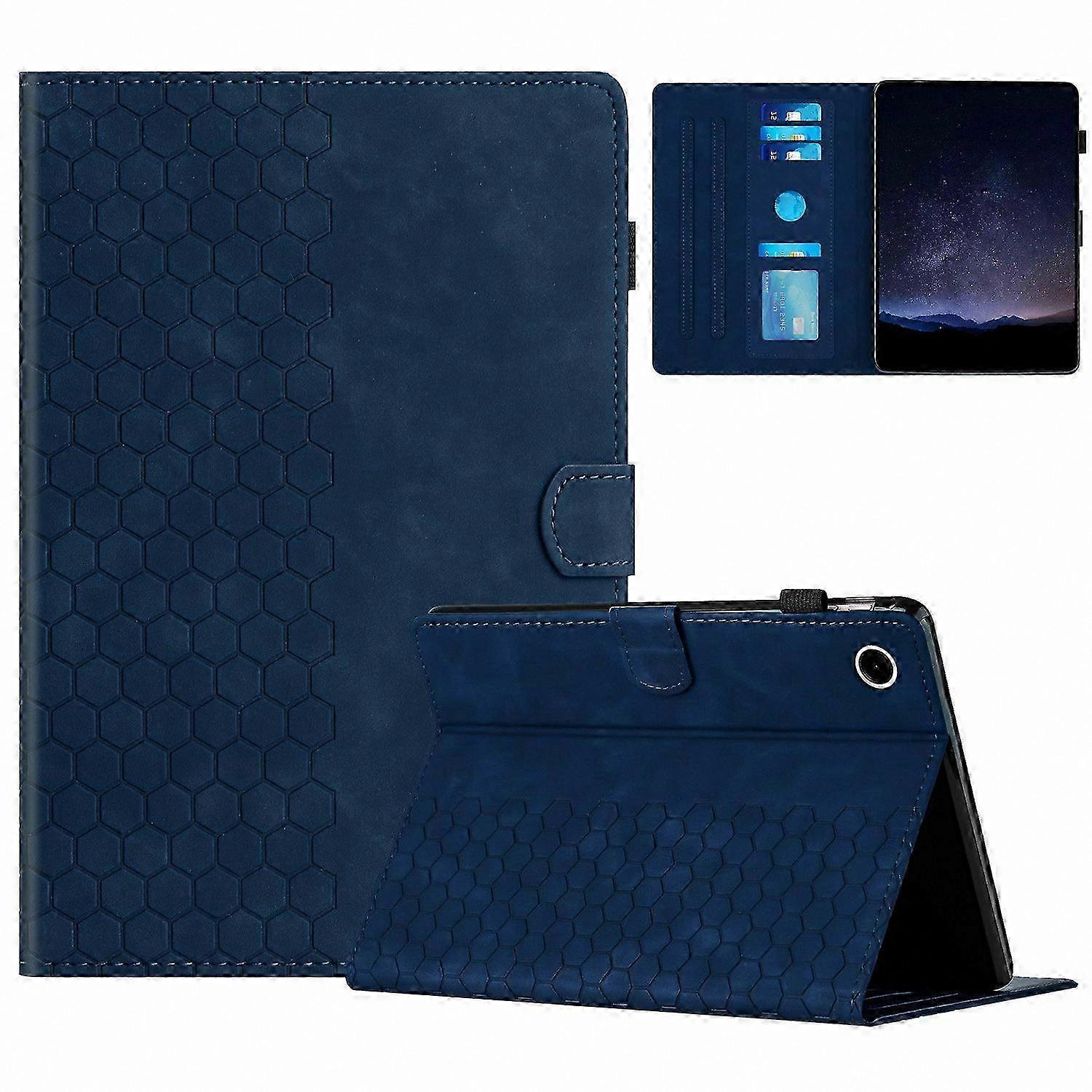 Honeycomb Pattern Leather Tablet Case with Card Slot for 10.4 Inch Tablets