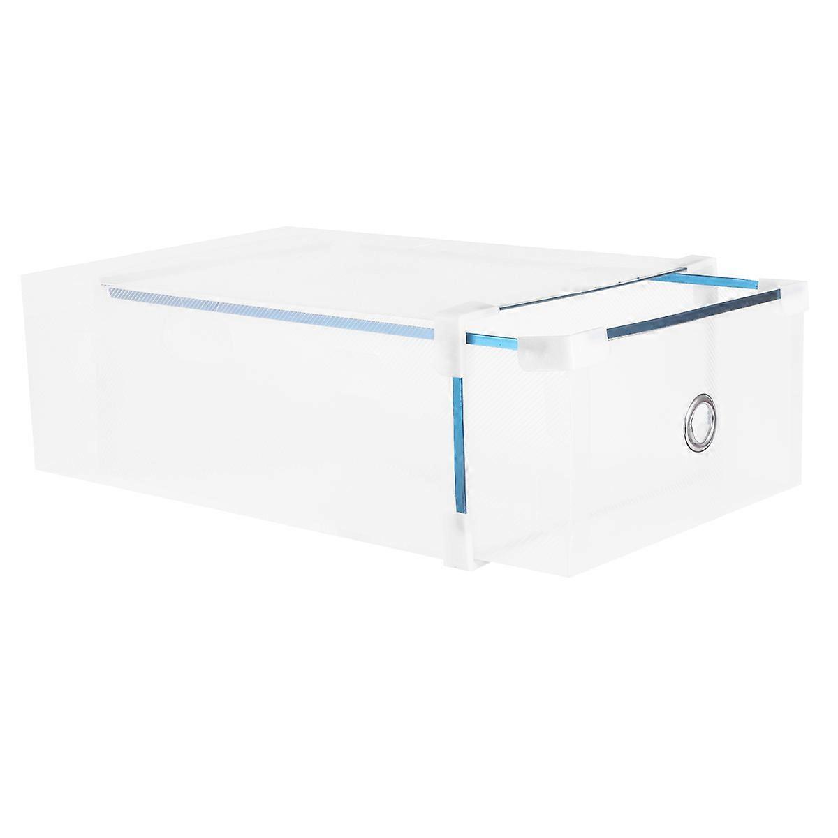 White Plastic Shoe Box Organizer with Drawer for Storage, and Stylish Design, 10pcs