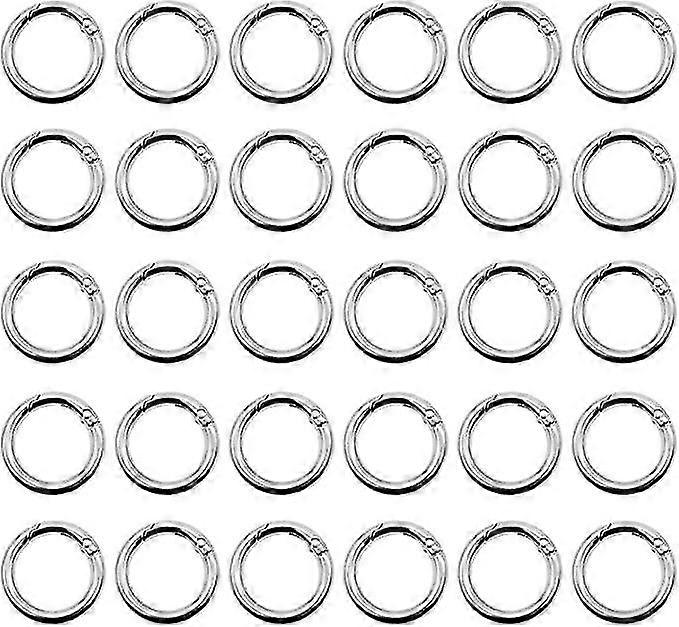 30 Pieces Round Spring Snaps, D-Orange Round Alloy Key Rings for Crafts and Bag Accessories, 20mm Si