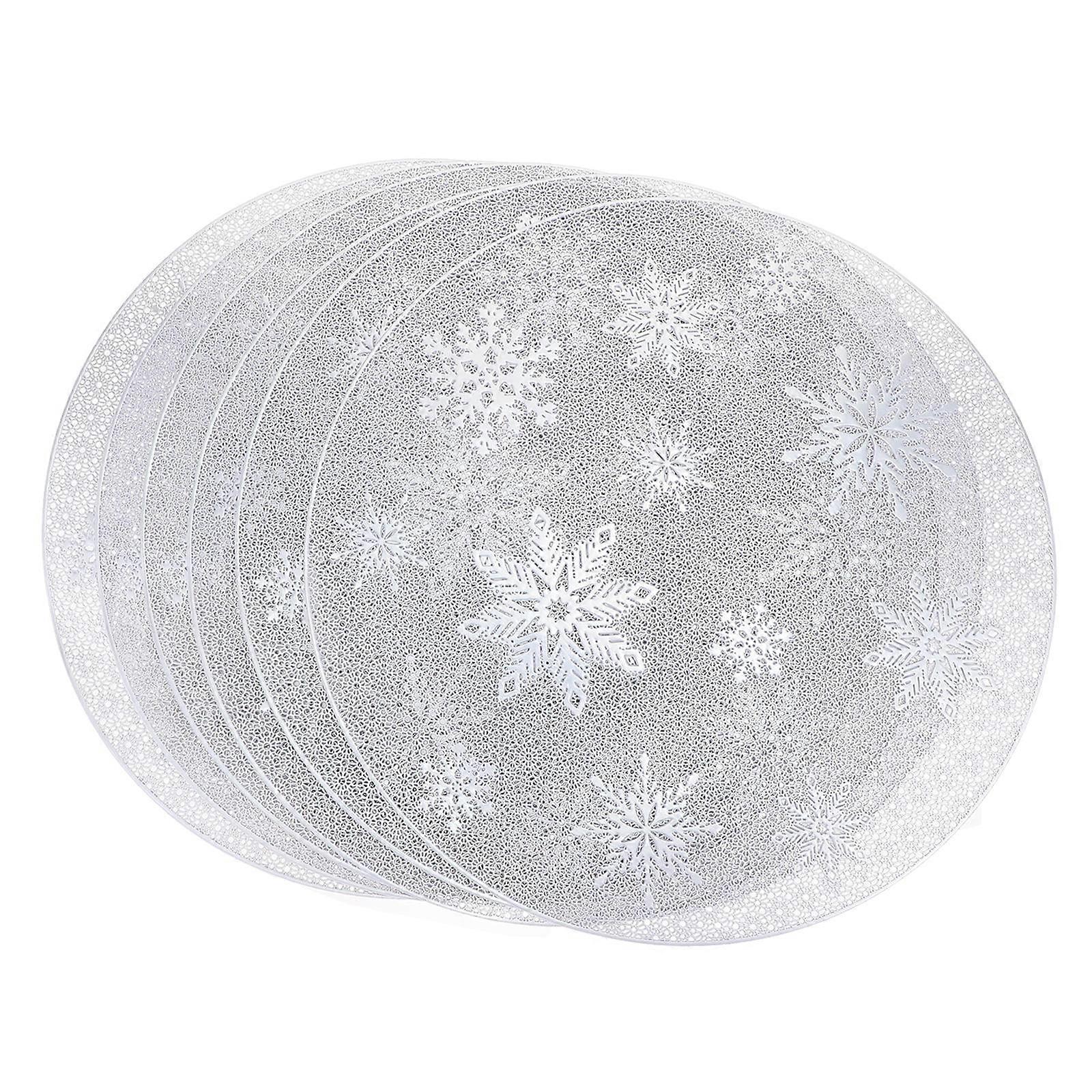 Snowflake Dinner Mat Hollowed-Out with Heat Resistance 6Pcs for Home Use