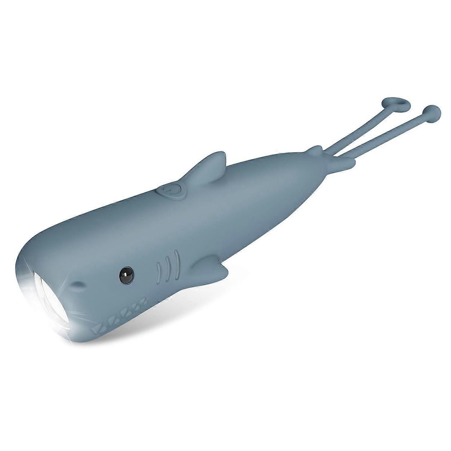 Rechargeable Flashlights for Boys Kids Flashlight Cool Shark Dimmable Silicon Flash Light with Keychain Camping, Birthday Gift for Boys Toddler Ages(B