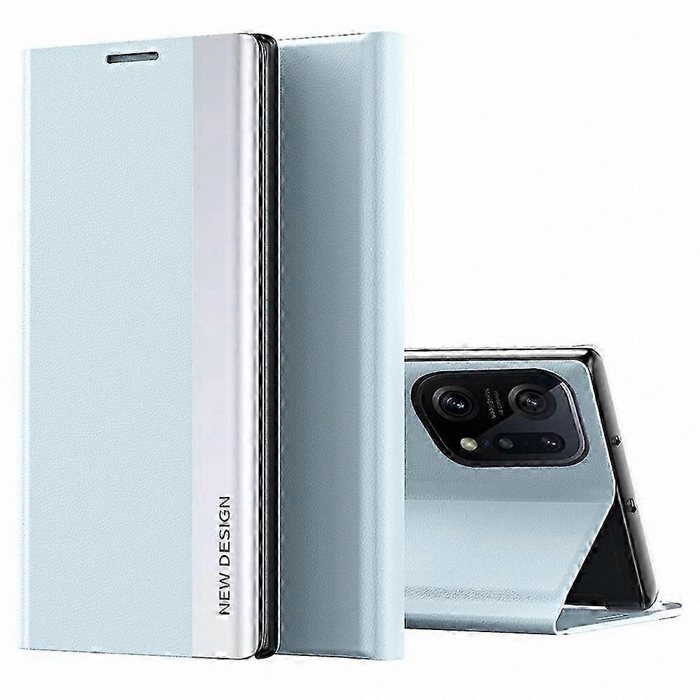 Electroplating PU Leather Phone Case with Stand and Magnetic Absorption for Find X5 Pro