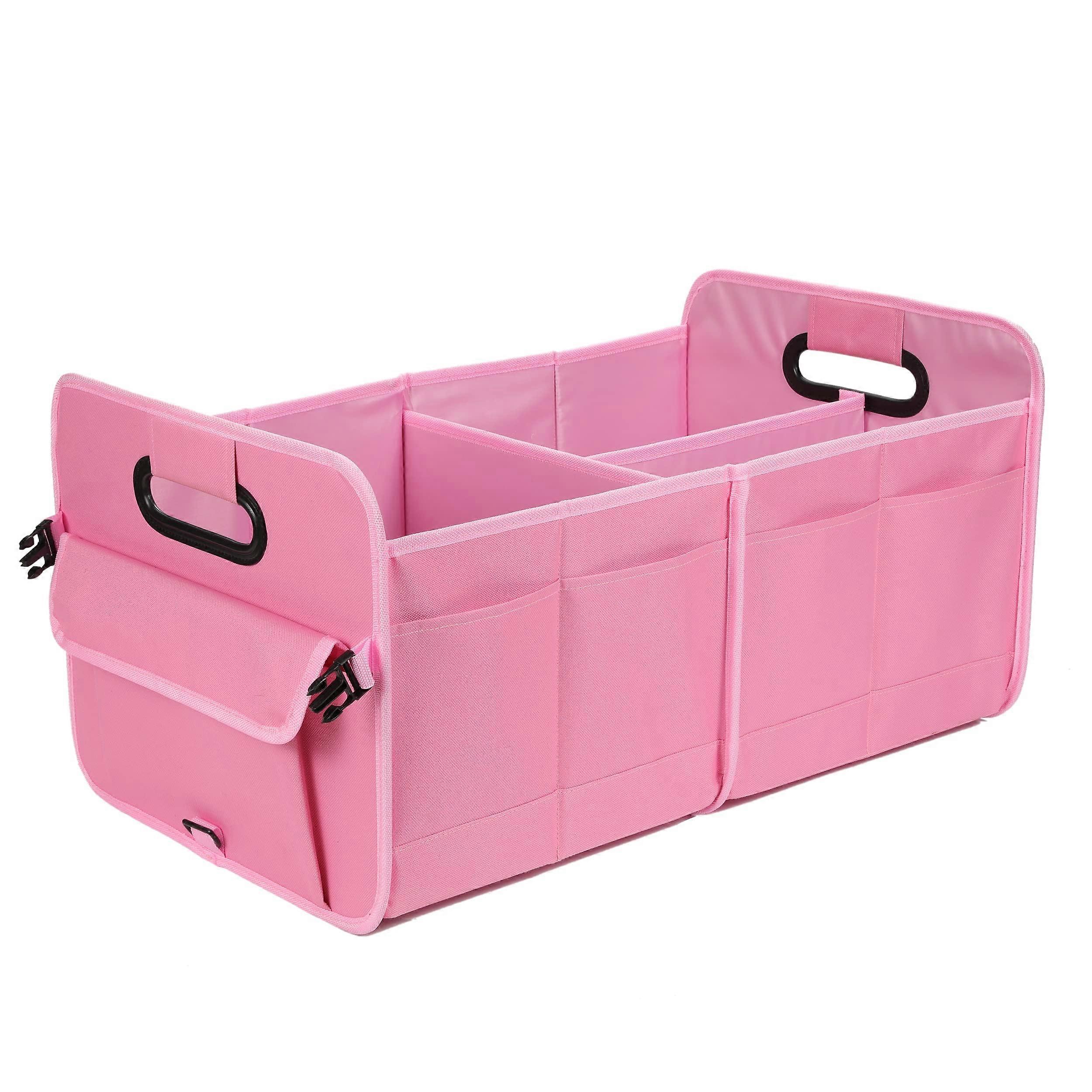 Car Boot Organiser Volvo V50 20042010 Foldable MultiCompartment Trunk Organiser NonSlip Durable Pink One Size