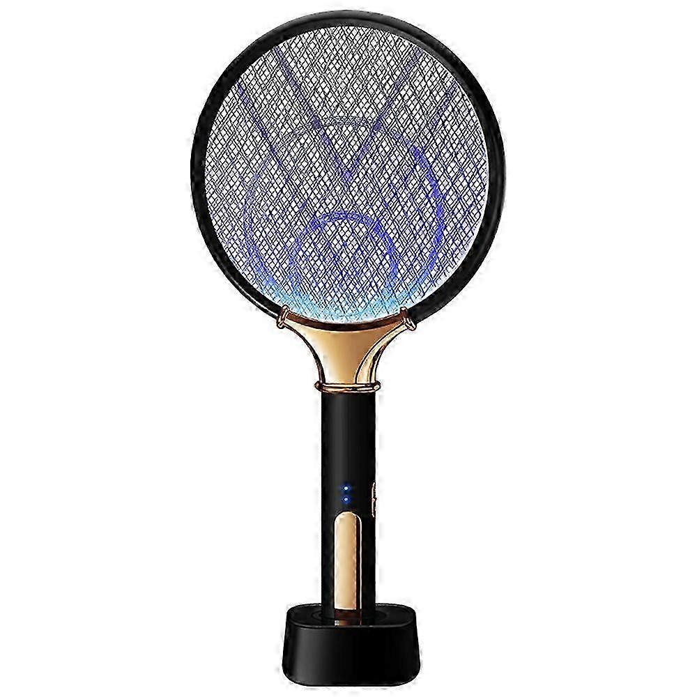 USB Rechargeable Electric Mosquito Zapper Racket with LED Light for Bug Control and Baby Sleep