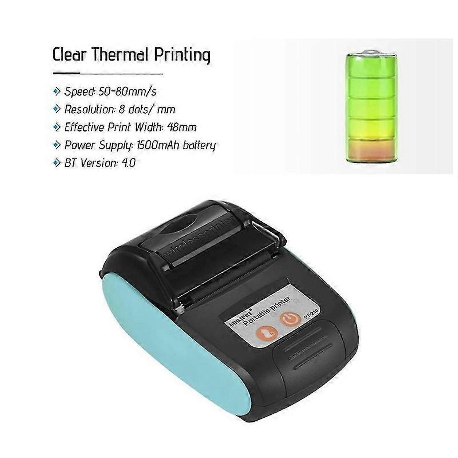 PT-210 Portable Thermal Printer Handheld 58mm Receipt Printer