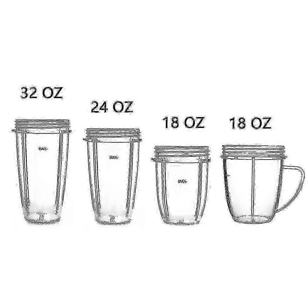 Replacement Cups for Nutribullet Models 18/24/32oz Compatible with 600w and 900w Nutri Bullet Blenders 2025