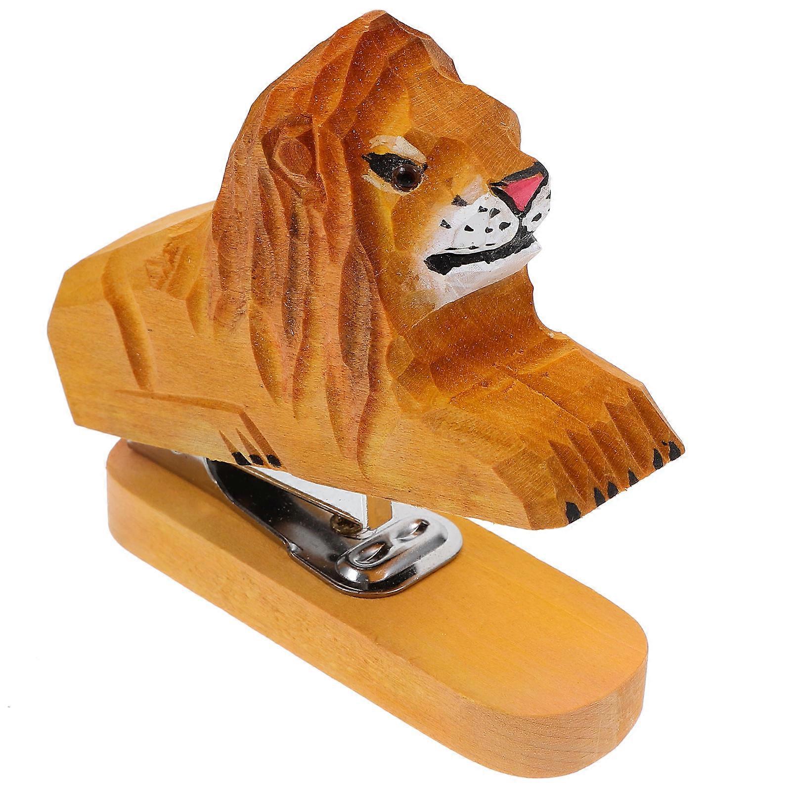 Desk Accessories Set Wooden Stapler for Paper Stapling Tool 5Pcs