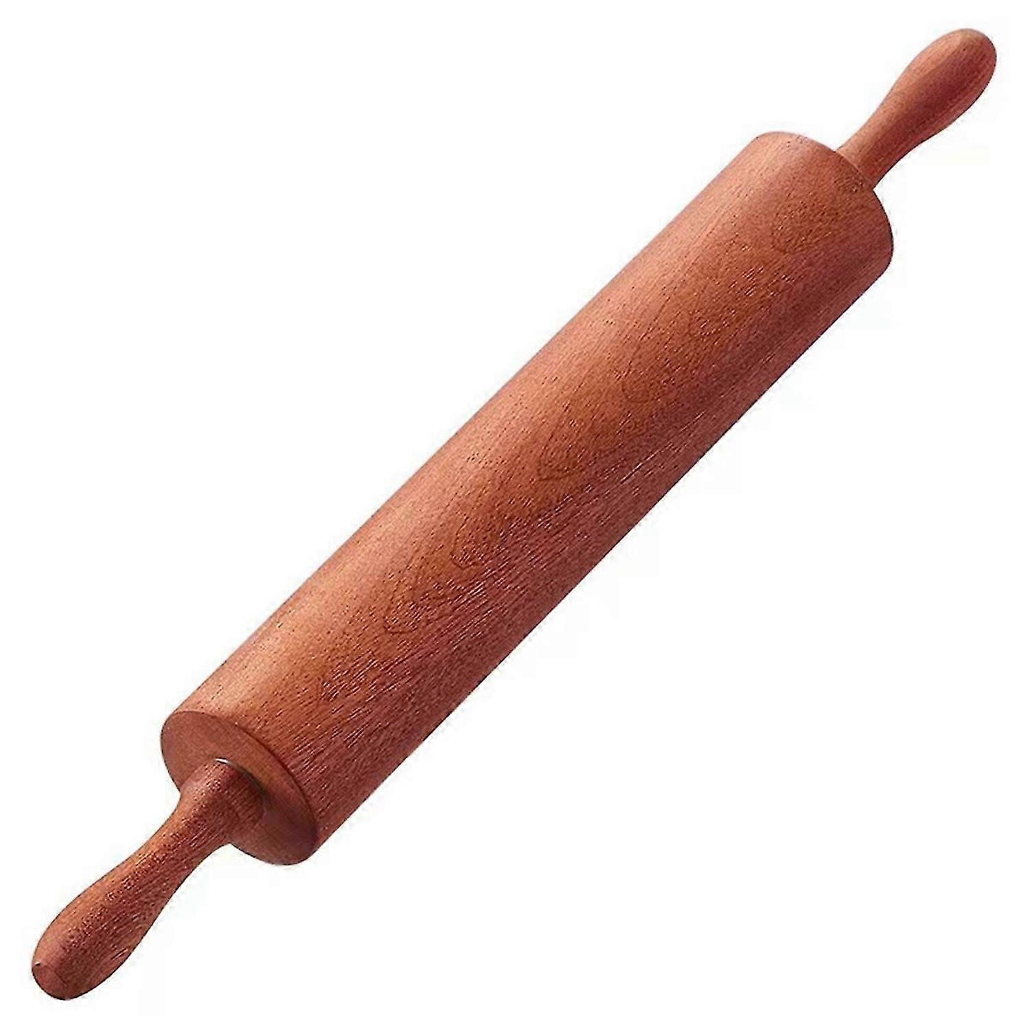 Wood Rolling Pins for Baking,Classic Sapele Rolling Pin With Handles